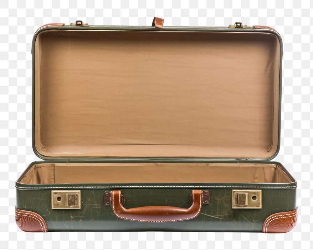 PNG Old suitcase baggage briefcase luggage open. AI generated Image by rawpixel.