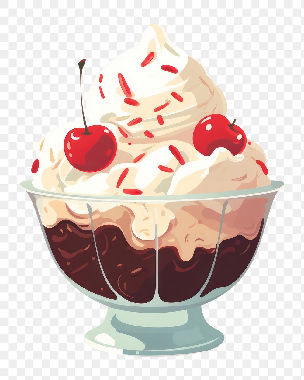 PNG Ice cream sundae dessert food cake. AI generated Image by rawpixel.