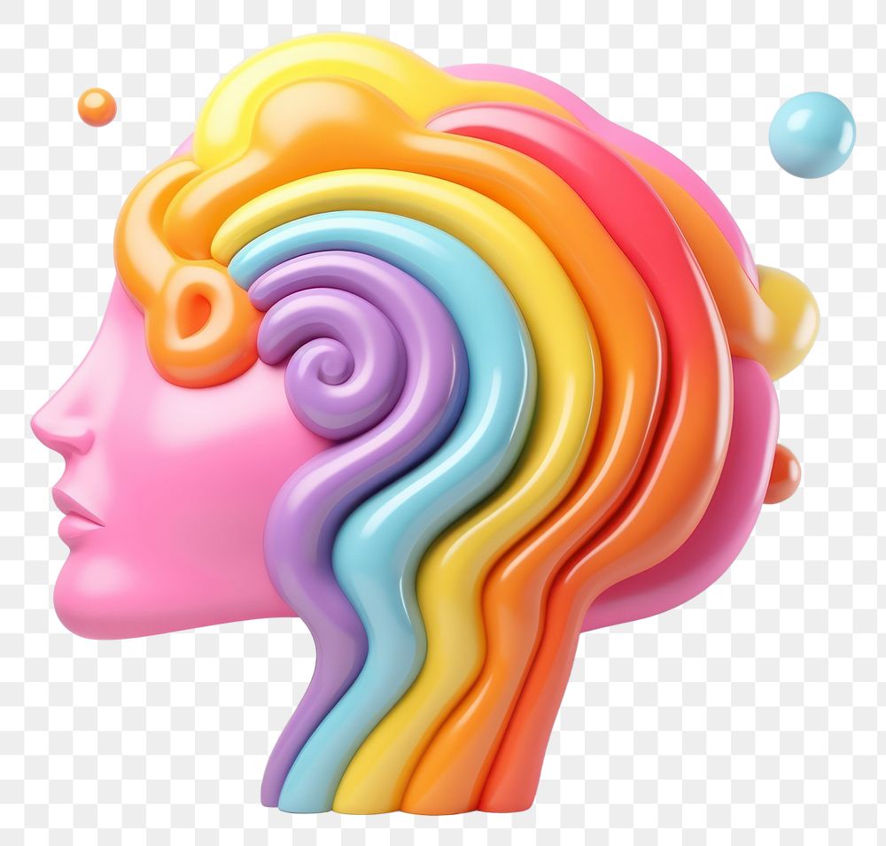 PNG Rainbow mind art toy representation. AI generated Image by rawpixel.