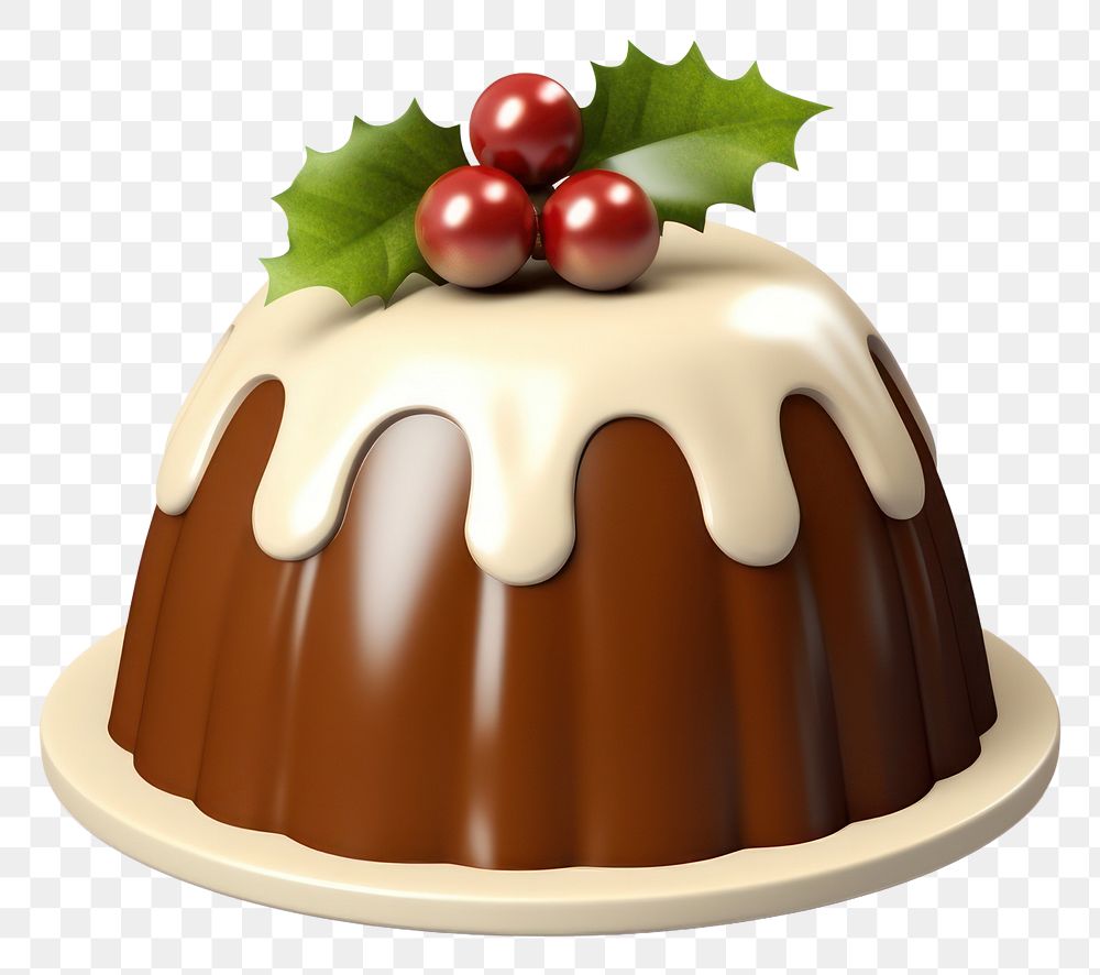 PNG Christmas pudding dessert icing food. AI generated Image by rawpixel.