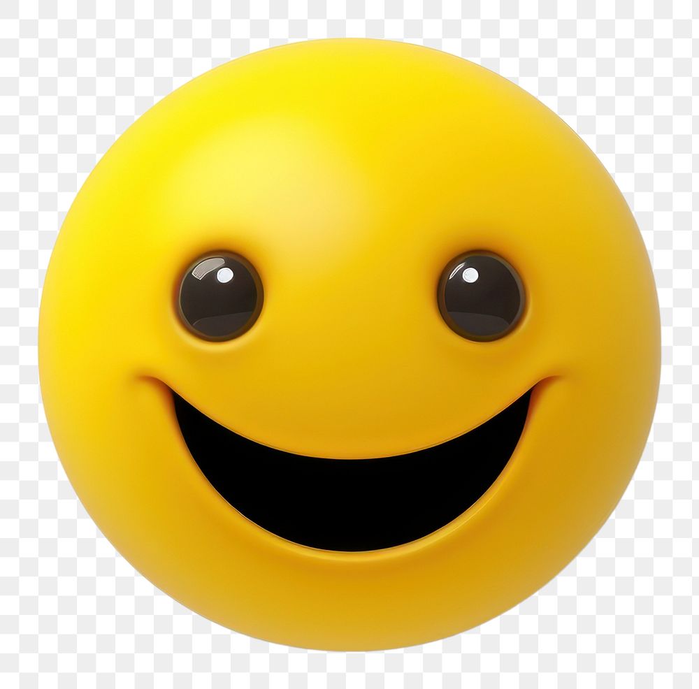 PNG  Emoji white background anthropomorphic happiness. AI generated Image by rawpixel.