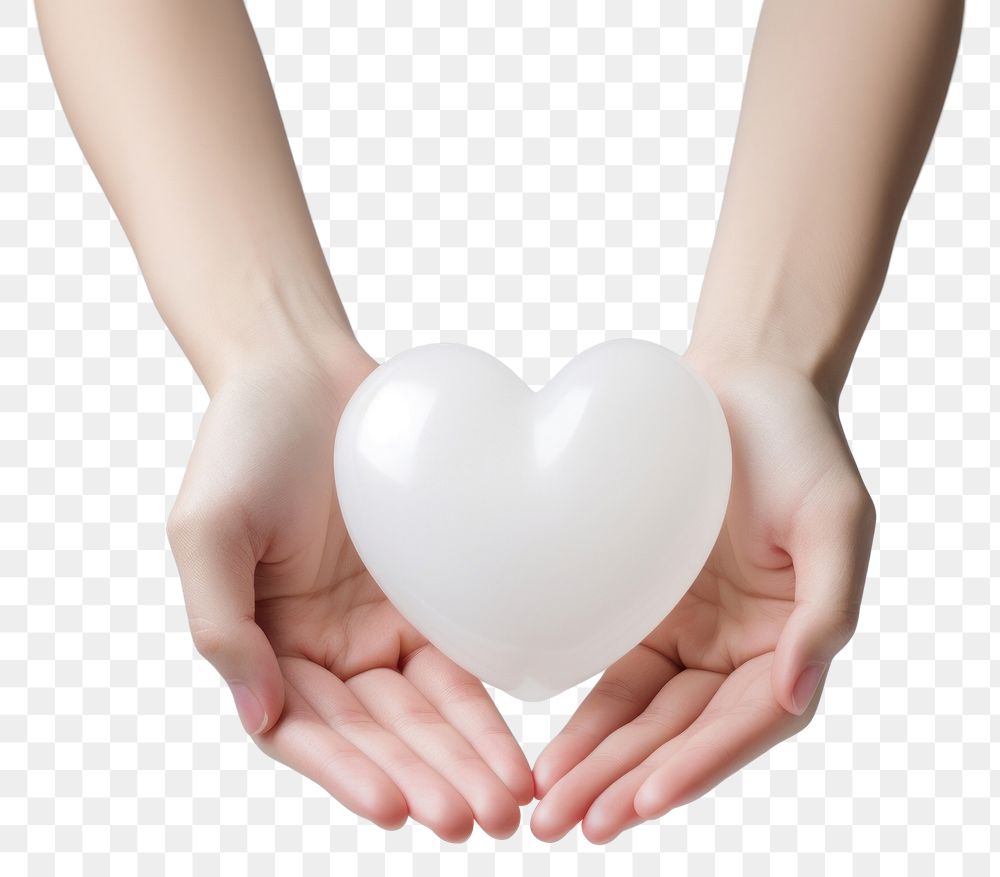 PNG Heart shape white hand romance. 