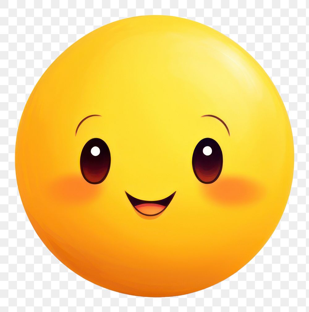 PNG Cute emoji face white background anthropomorphic. 