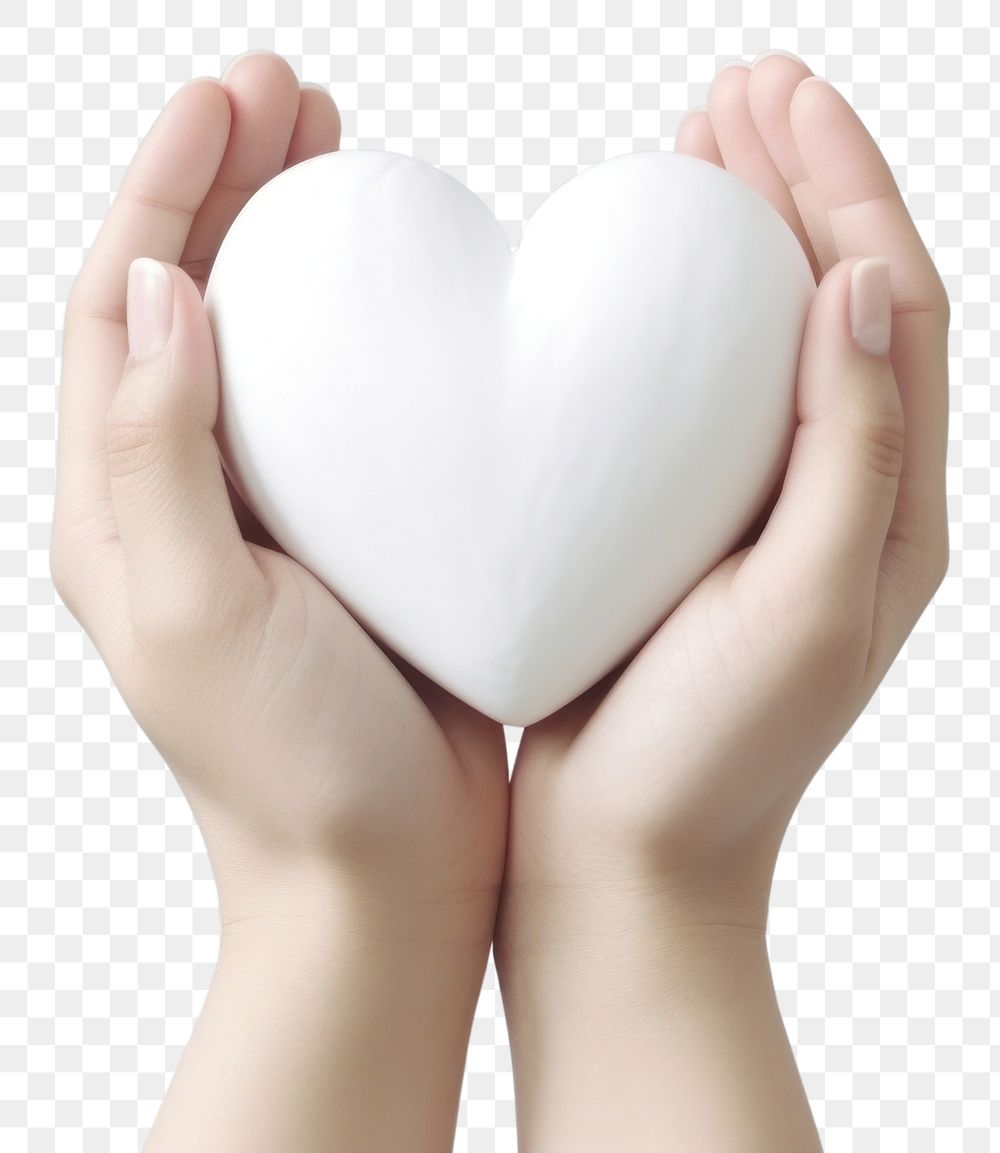 PNG Heart shaped white hand romance. 