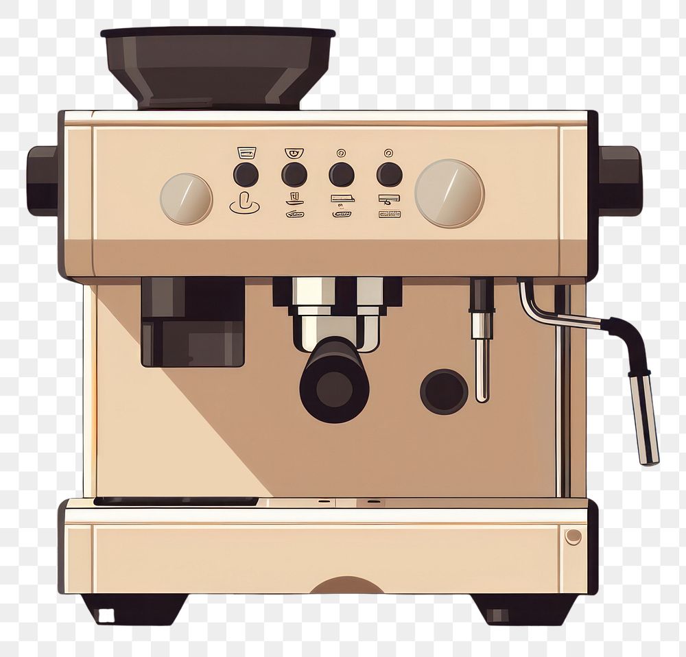 PNG Coffee coffeemaker technology appliance. AI generated Image by rawpixel.
