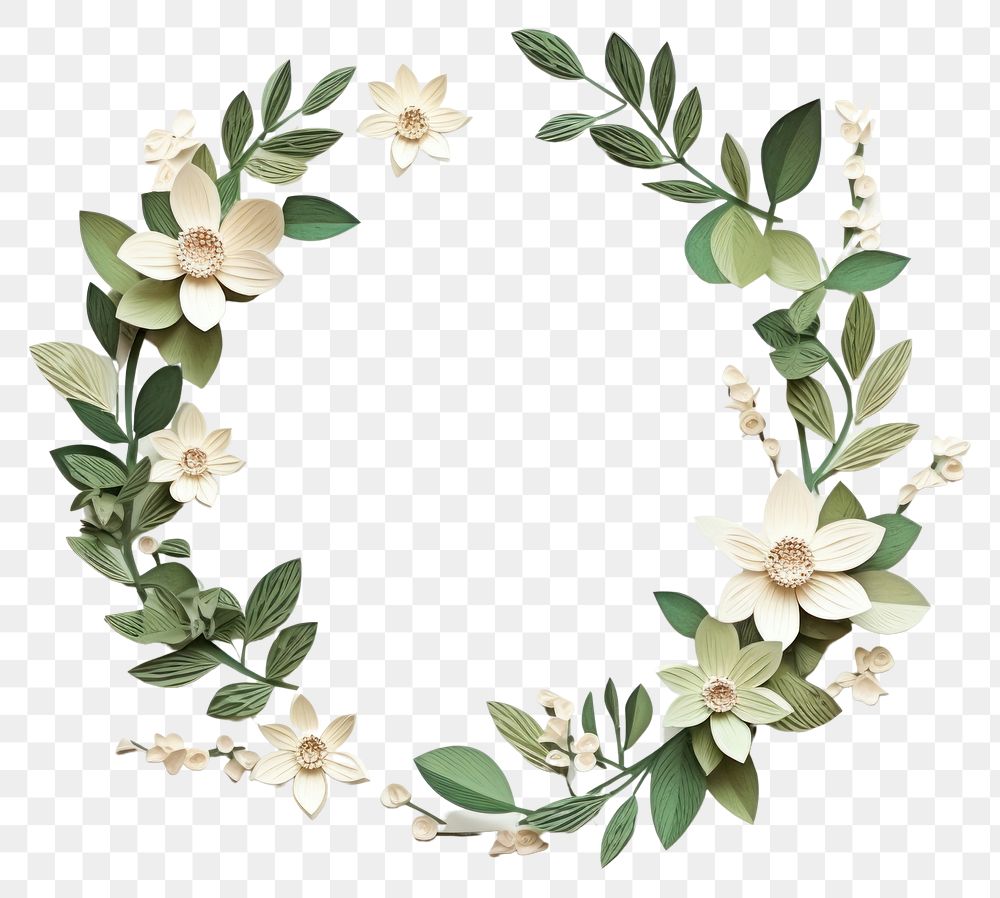 PNG  Minimalist wreath plant leaf art. AI generated Image by rawpixel.