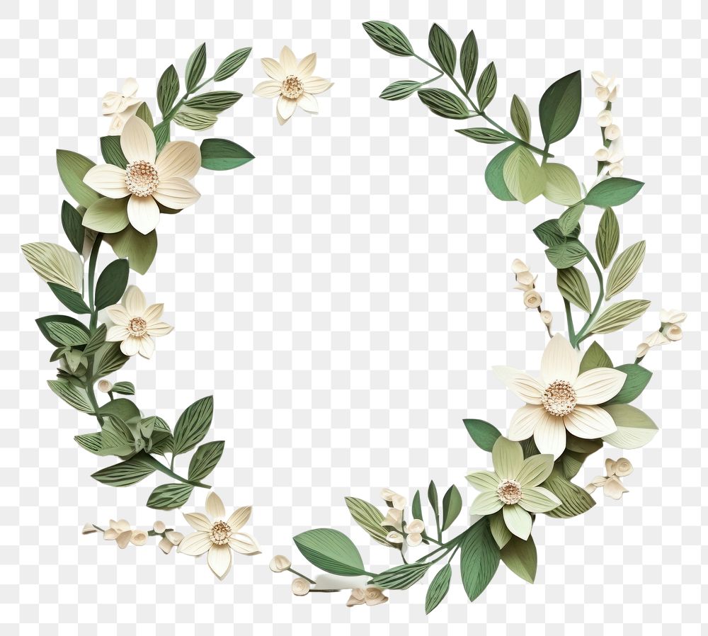 PNG Minimalist wreath plant leaf art. 