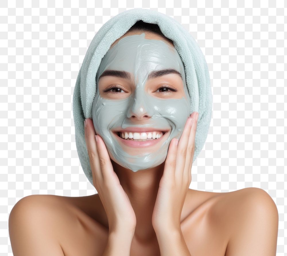 PNG  Face mask portrait towel adult. AI generated Image by rawpixel.