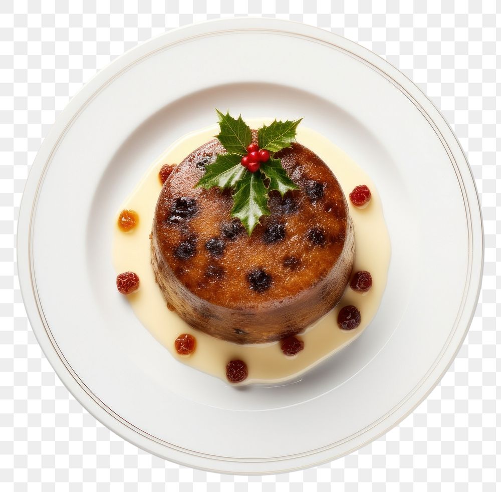 PNG Christmas pudding plate food strawberry. AI generated Image by rawpixel.