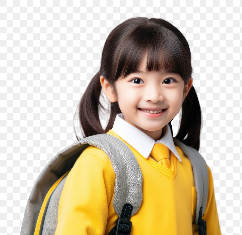 PNG Backpack school yellow child. AI generated Image by rawpixel.