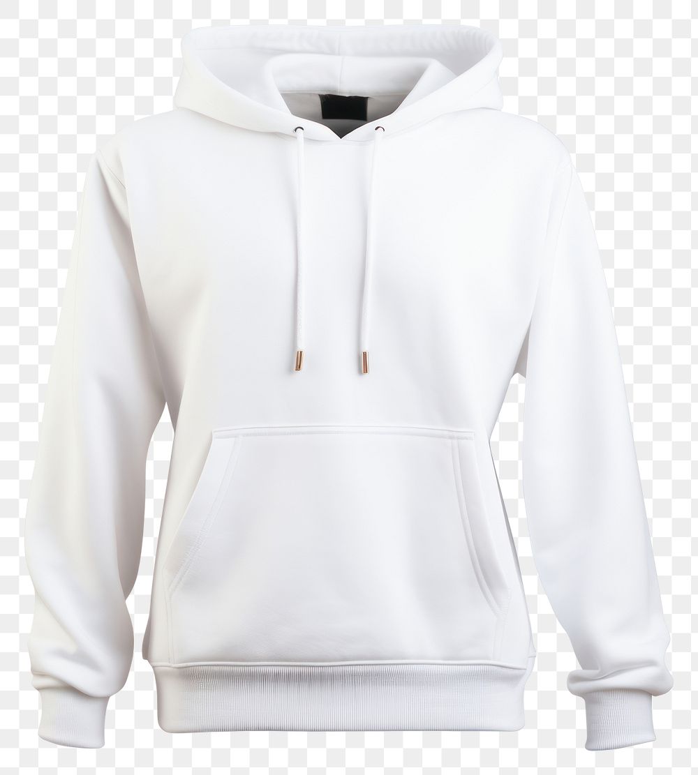 PNG White hoodie sweatshirt white background coathanger. AI generated Image by rawpixel.