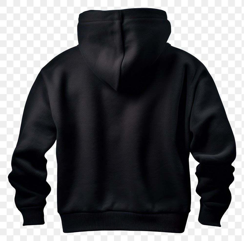 PNG Back black hoodie sweatshirt sweater white background. AI generated Image by rawpixel.