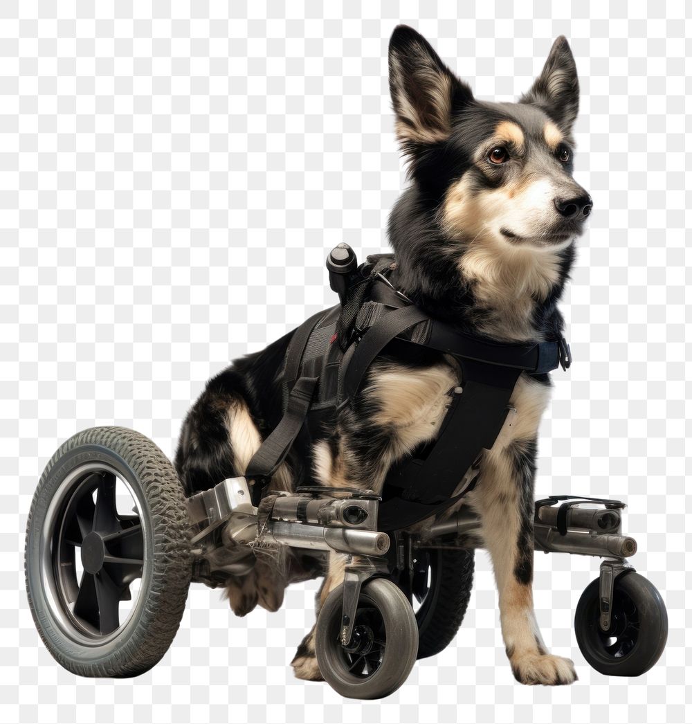 PNG Dog wheelchair mammal animal pet. AI generated Image by rawpixel.