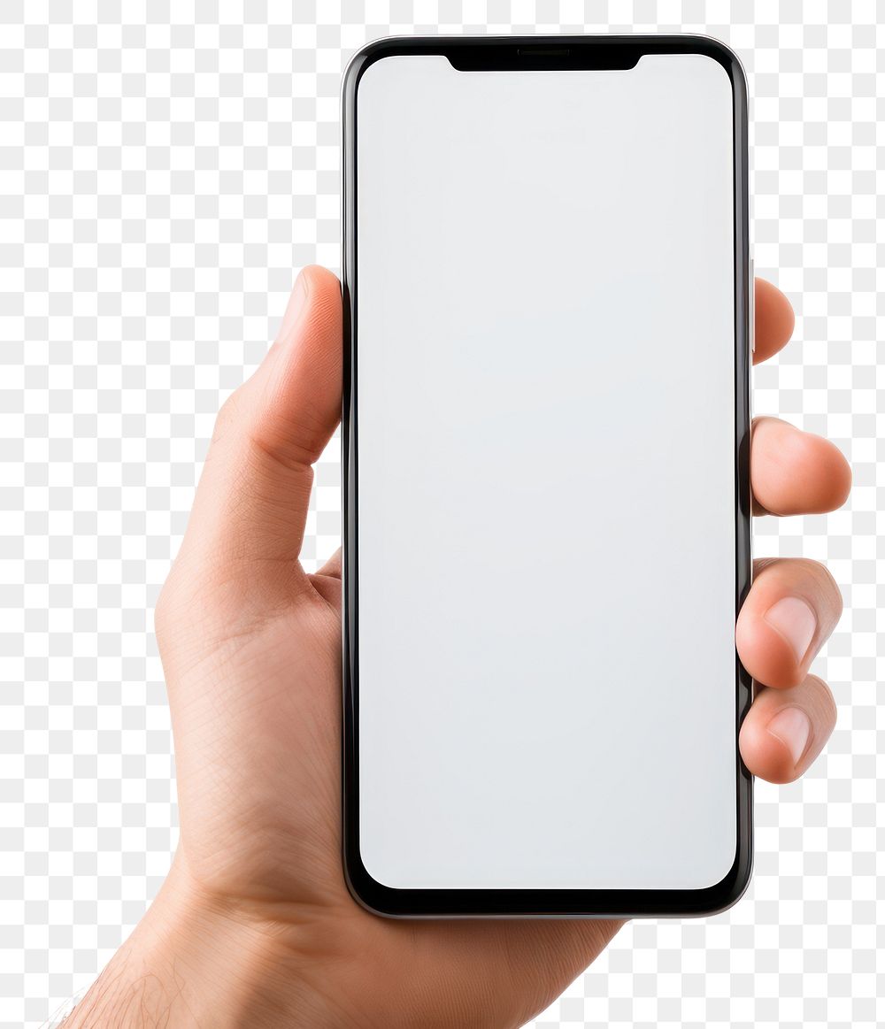 PNG Phone hand white background photographing. 