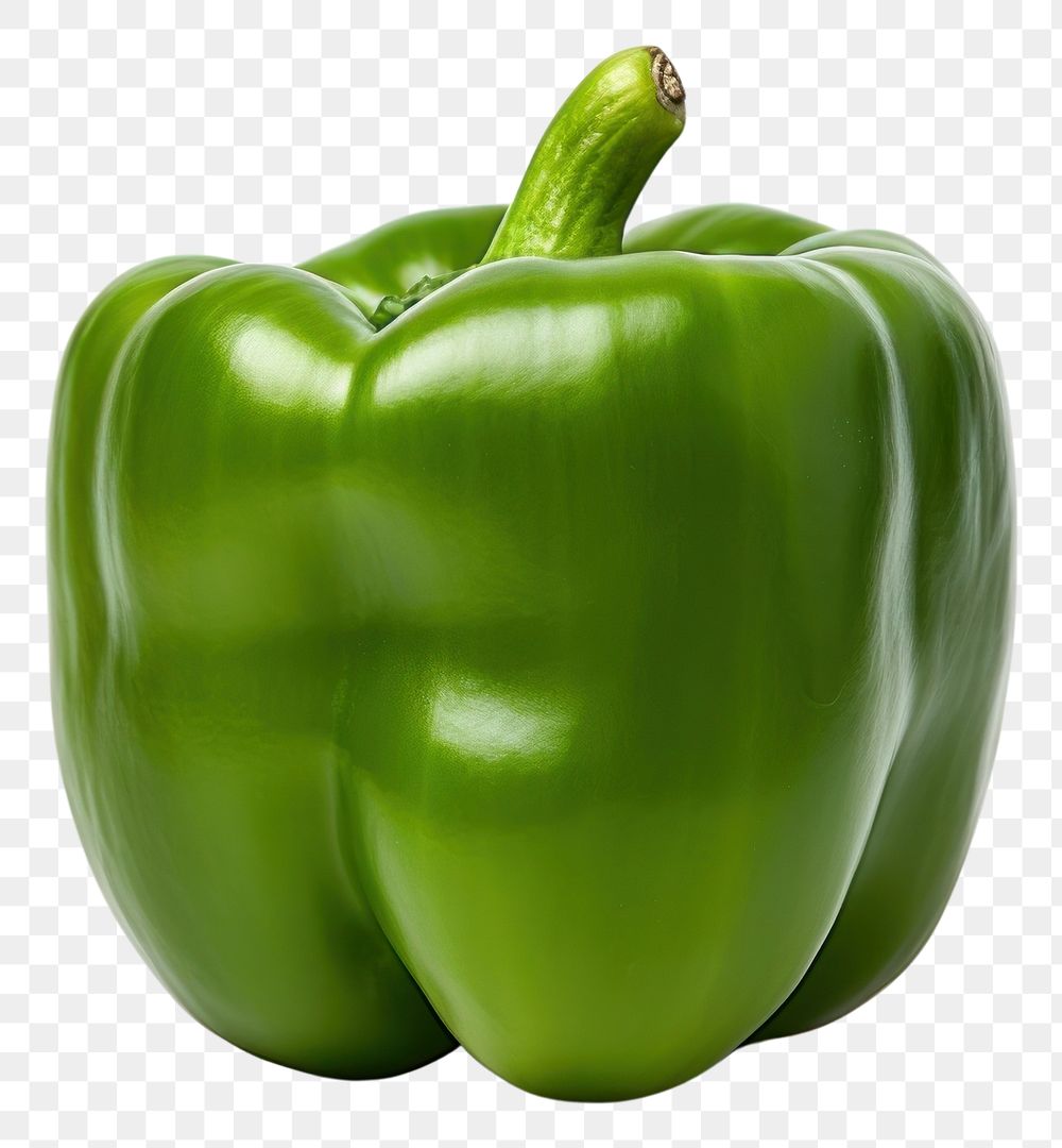PNG  Green bell pepper vegetable plant food. AI generated Image by rawpixel.