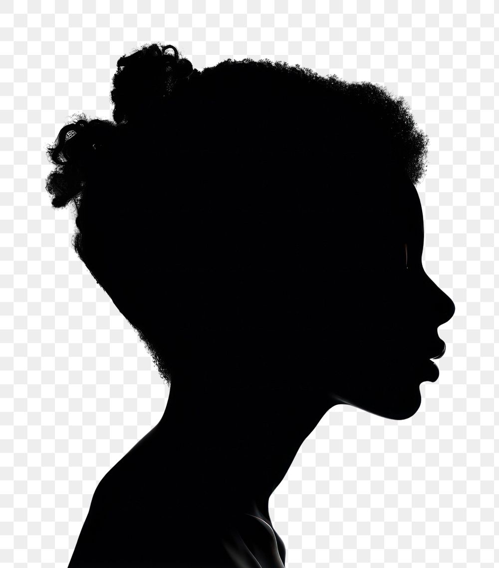 PNG Silhouette png portrait adult black. AI generated Image by rawpixel.