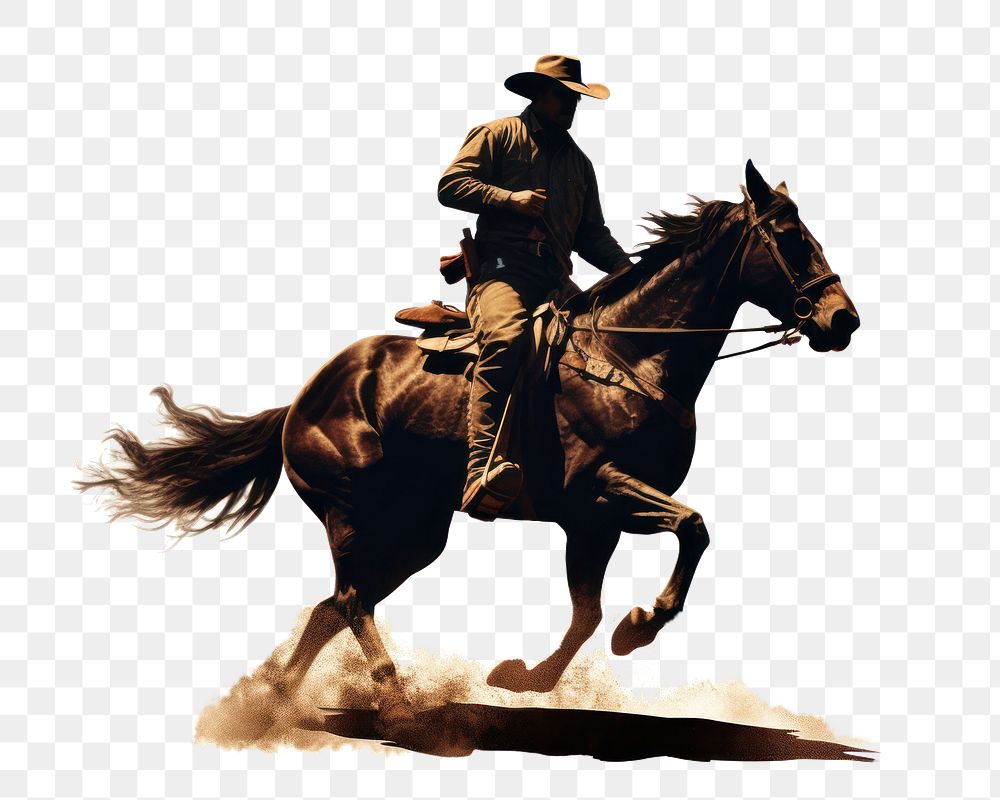 PNG Cowboy riding horse mammal animal adult. AI generated Image by rawpixel.
