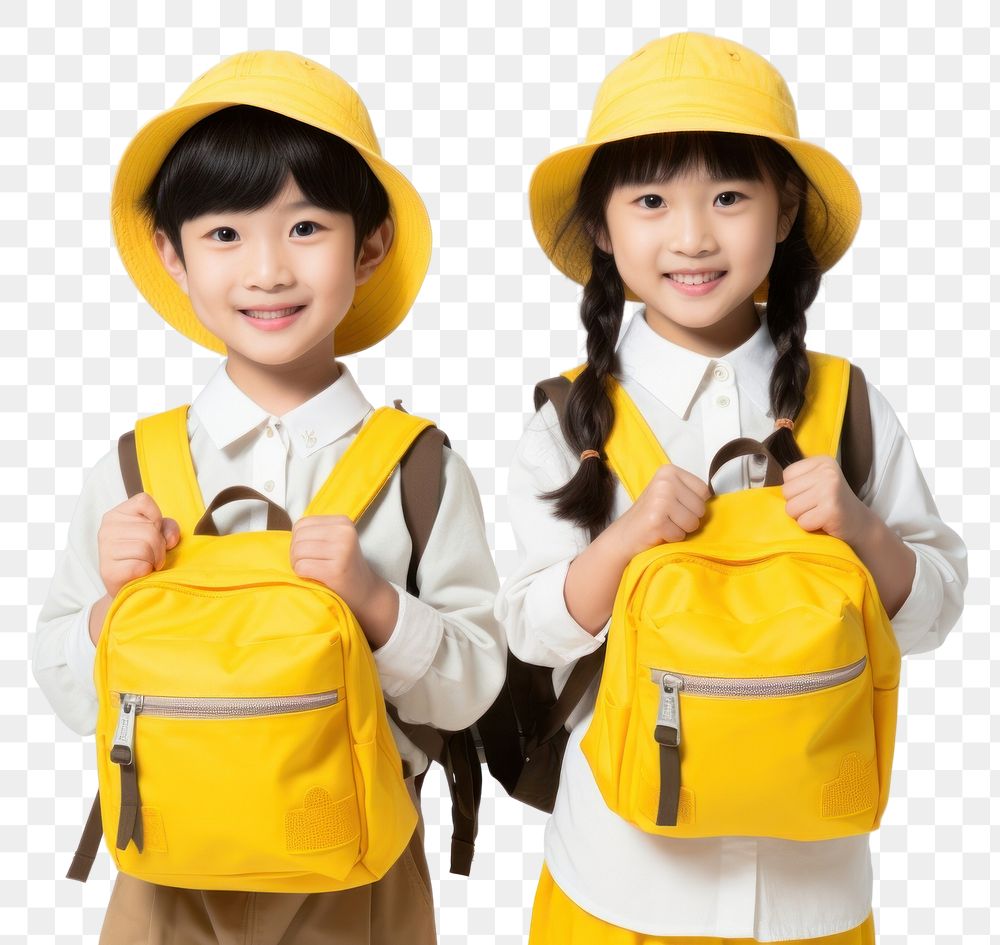 PNG Backpack student school yellow. AI generated Image by rawpixel.