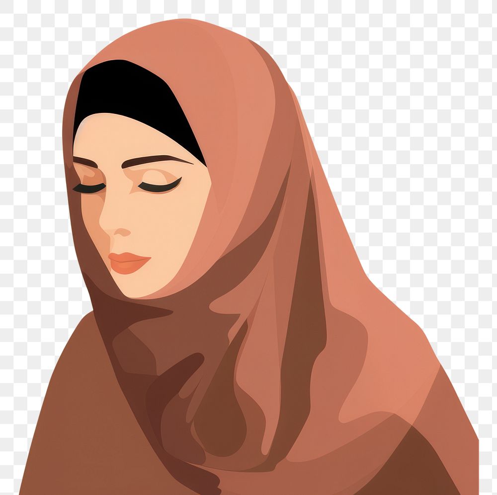 PNG Muslim woman hijab portrait adult face. AI generated Image by rawpixel.