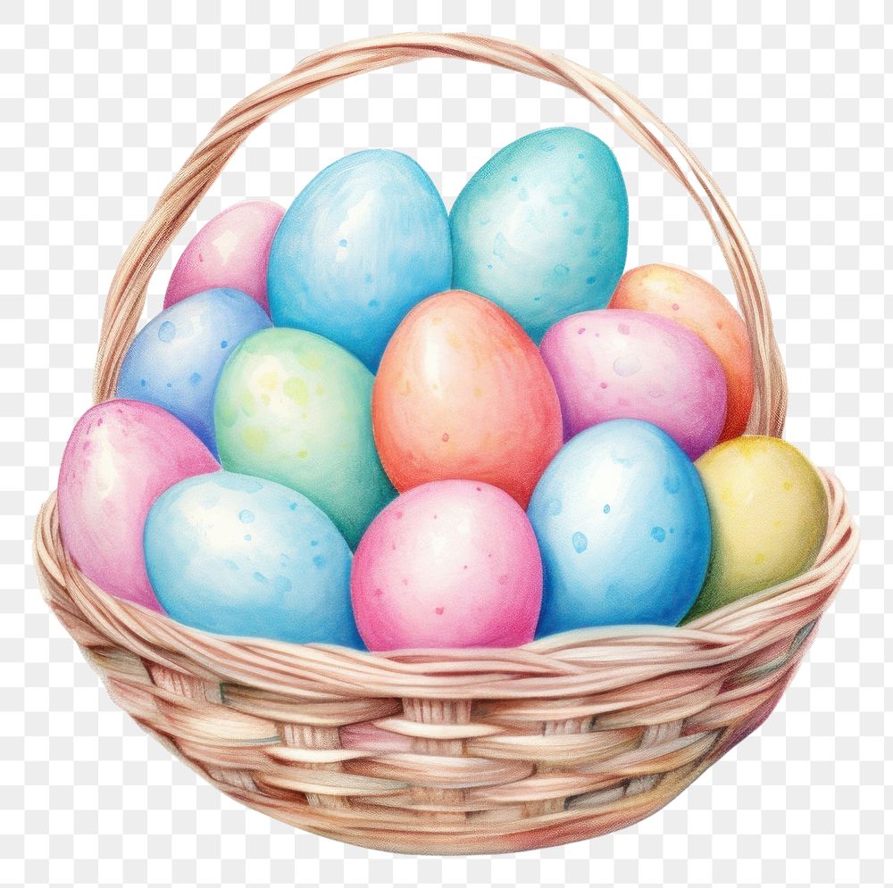 PNG Easter eggs basket celebration container tradition. AI generated Image by rawpixel.