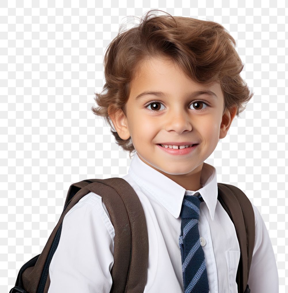 PNG Children boy cheerful portrait backpack. AI generated Image by rawpixel.