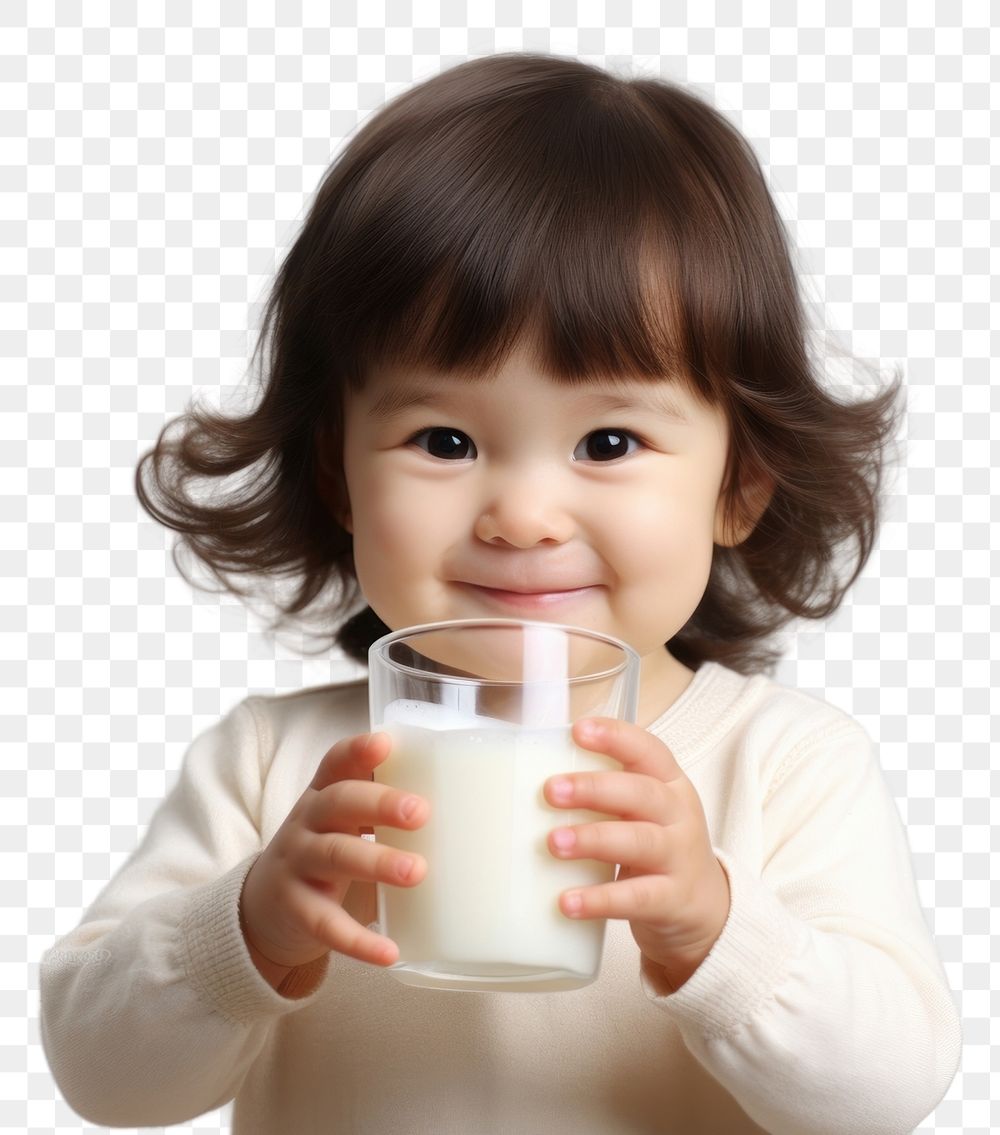 PNG Children girl drinking milk dairy. AI generated Image by rawpixel.