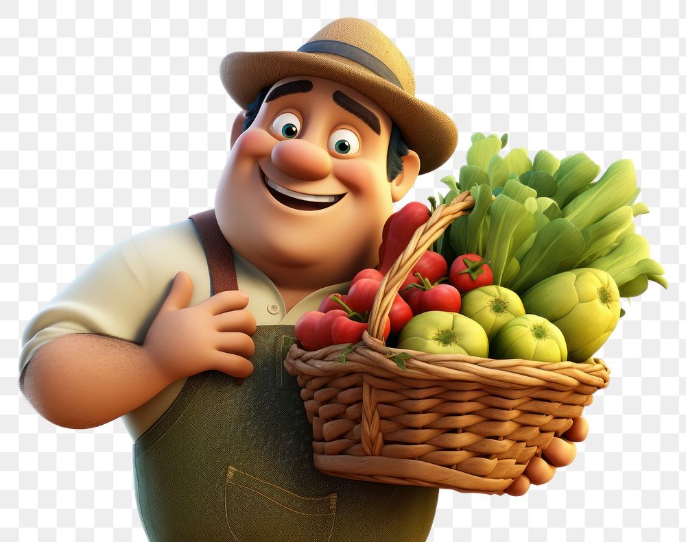 PNG Basket vegetable portrait cartoon. 