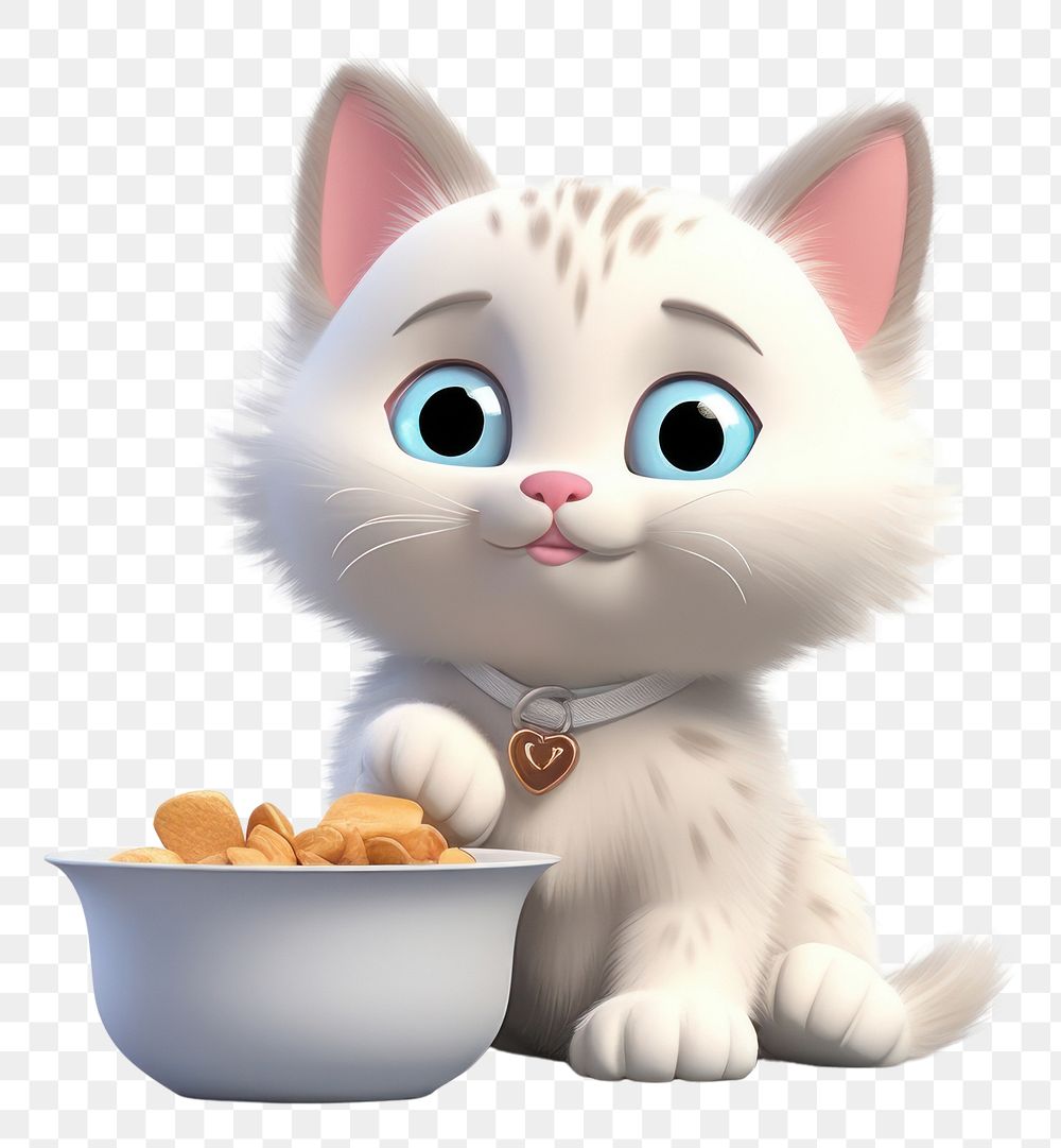 PNG Cat eat food animal mammal kitten. AI generated Image by rawpixel.