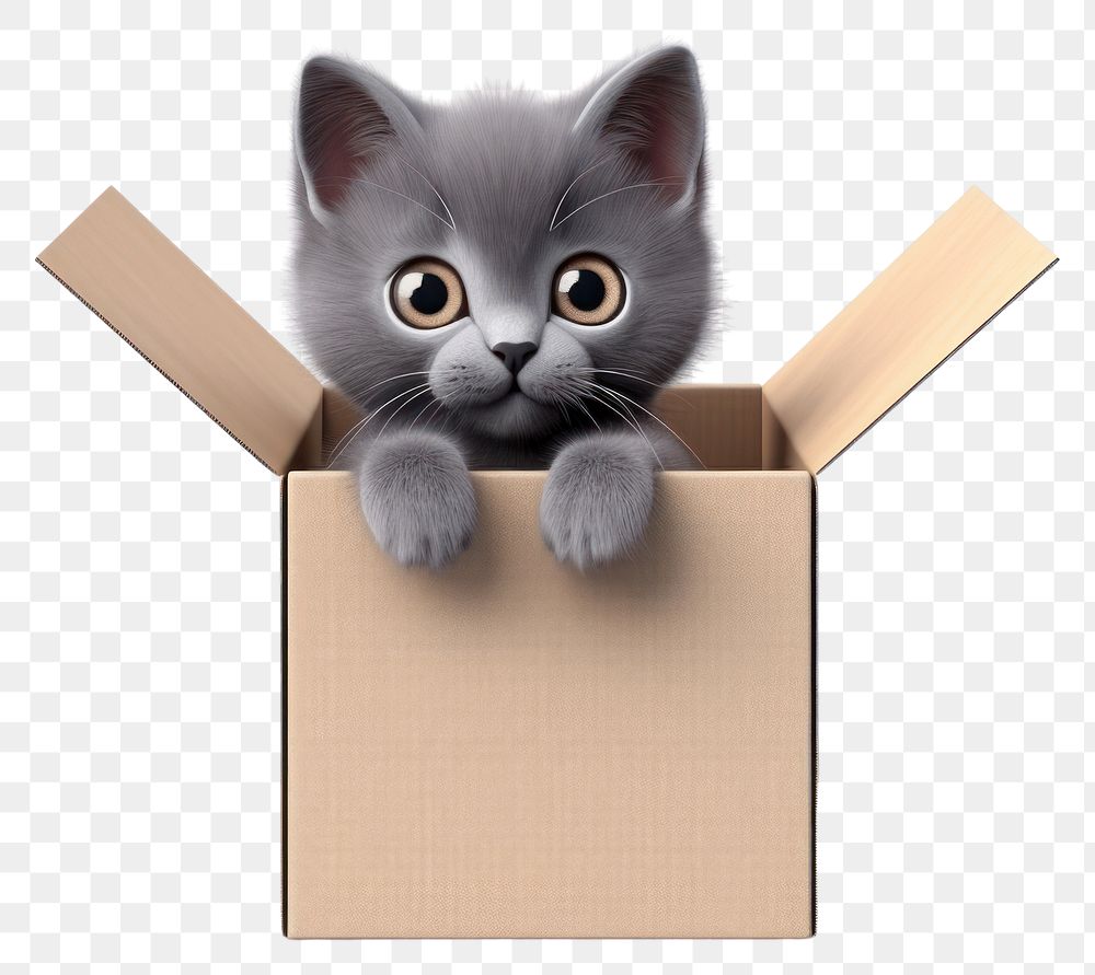 PNG  Box cardboard cartoon mammal. AI generated Image by rawpixel.