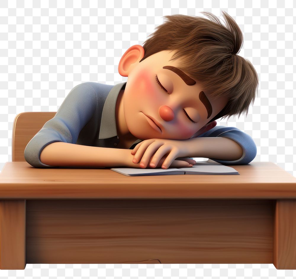 PNG  Tired schoolboy sleeping furniture portrait. AI generated Image by rawpixel.