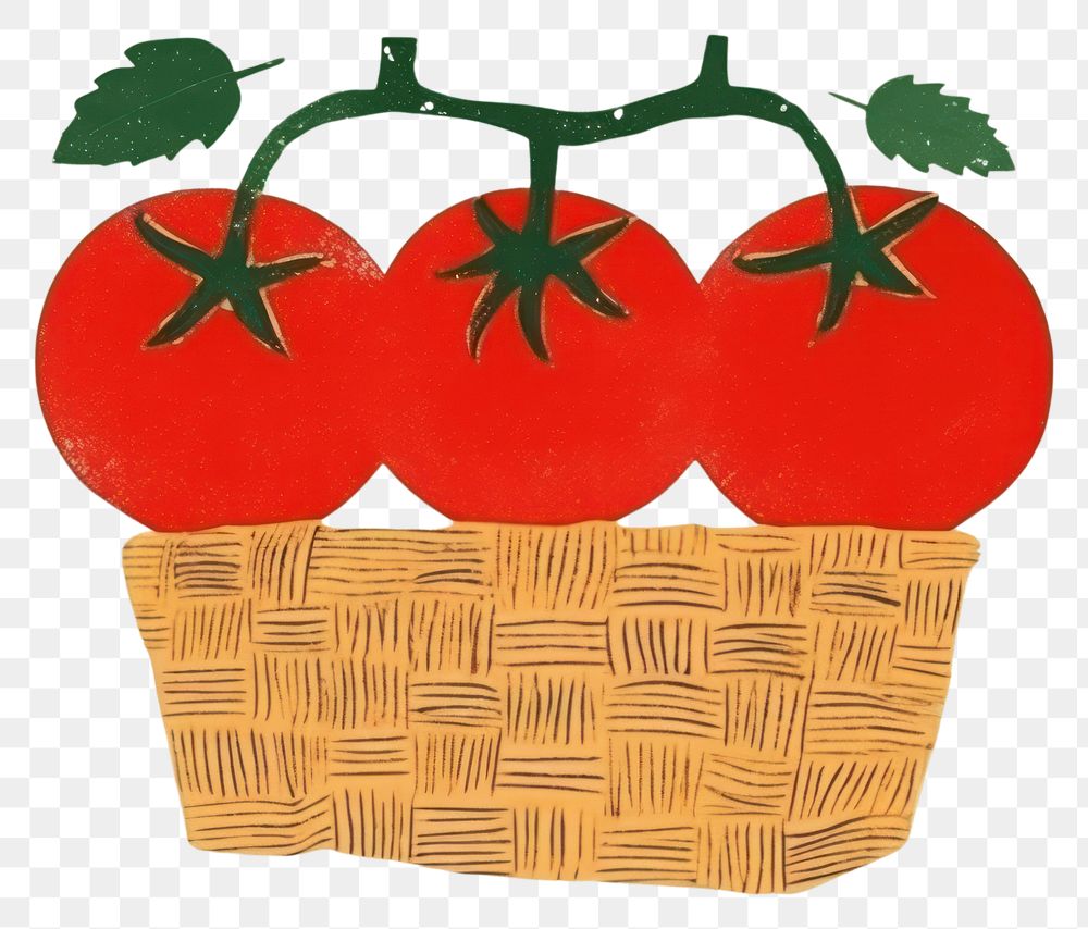 PNG Basket tomato fruit plant. AI generated Image by rawpixel.