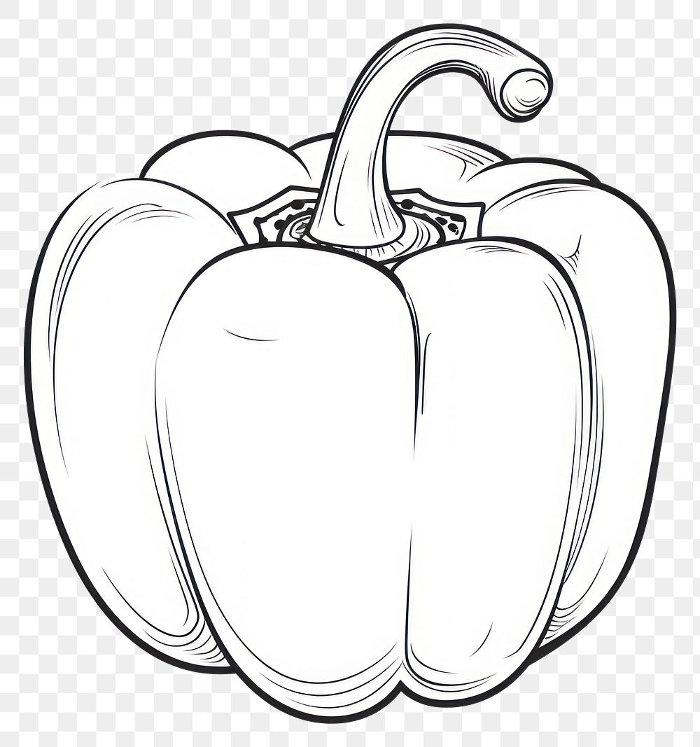 PNG Bell pepper vegetable drawing doodle. AI generated Image by rawpixel.