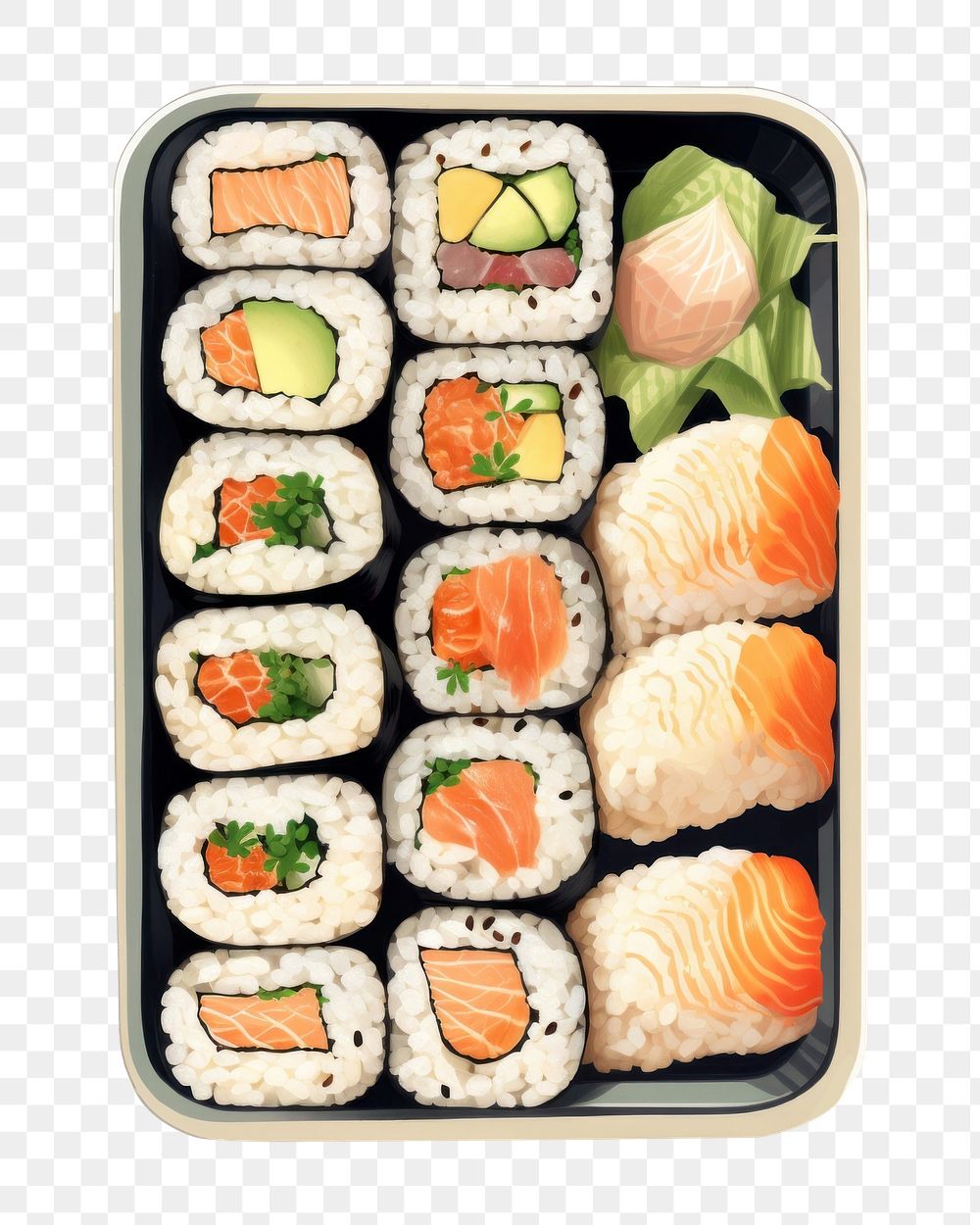 PNG Sushi bento lunch rice. AI generated Image by rawpixel.