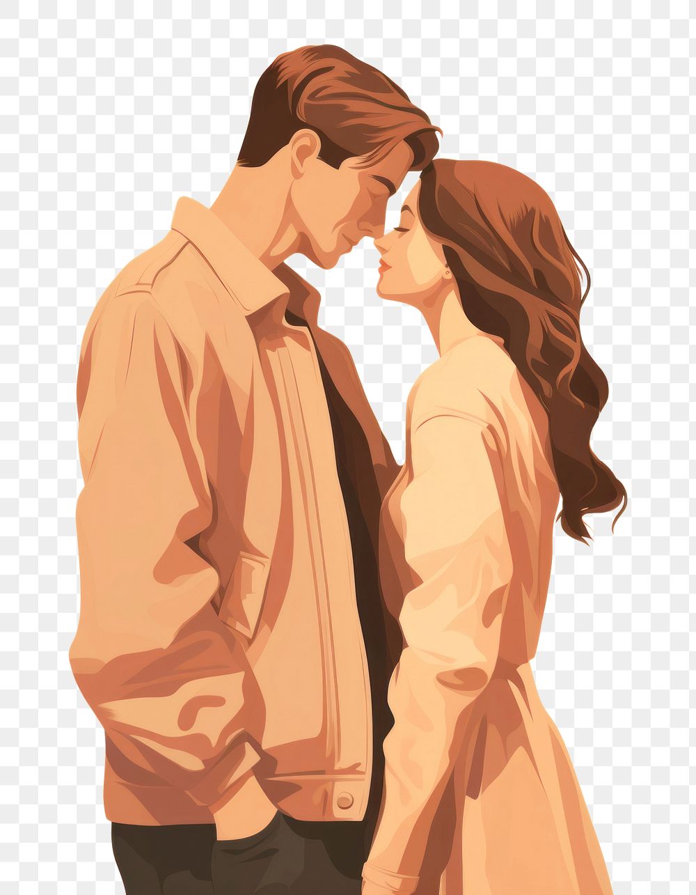 PNG Couple kissing adult affectionate. AI generated Image by rawpixel.