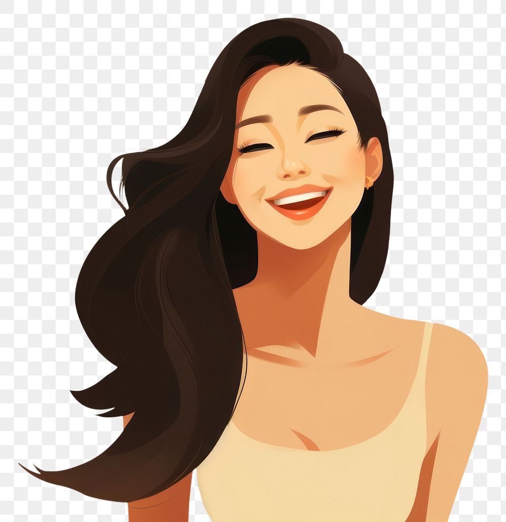PNG Asian girl laughing portrait smiling. AI generated Image by rawpixel.