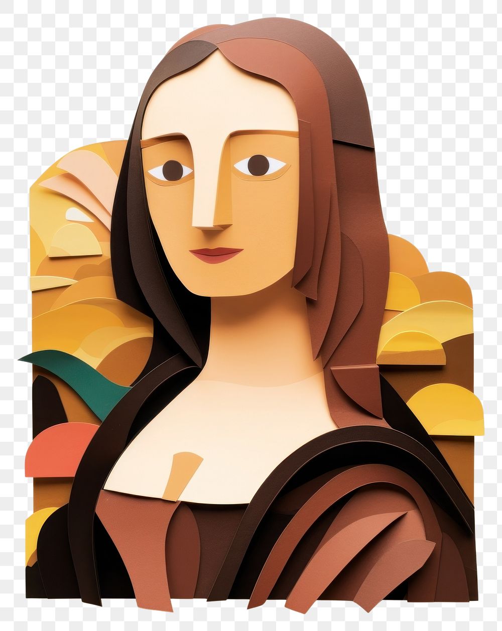 PNG Mona lisa painting portrait craft. AI generated Image by rawpixel.