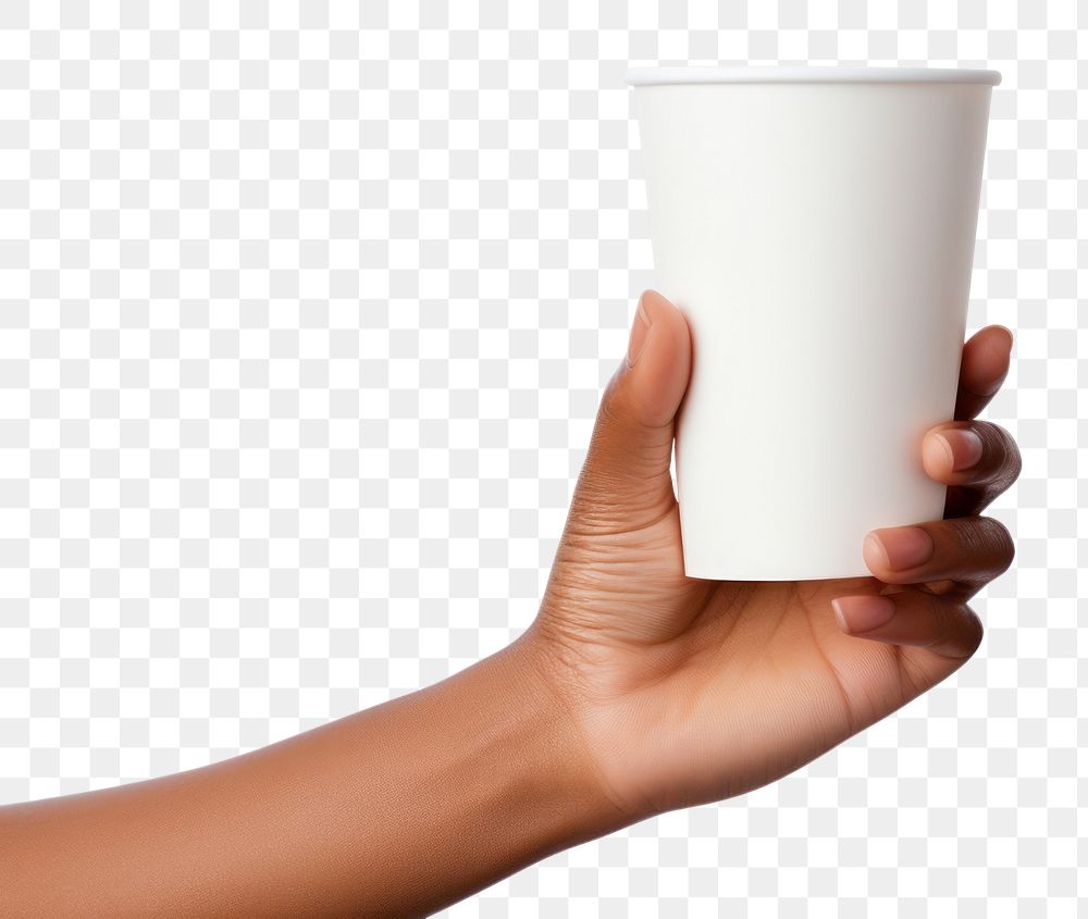 PNG Hand holdind cup finger white background refreshment. AI generated Image by rawpixel.