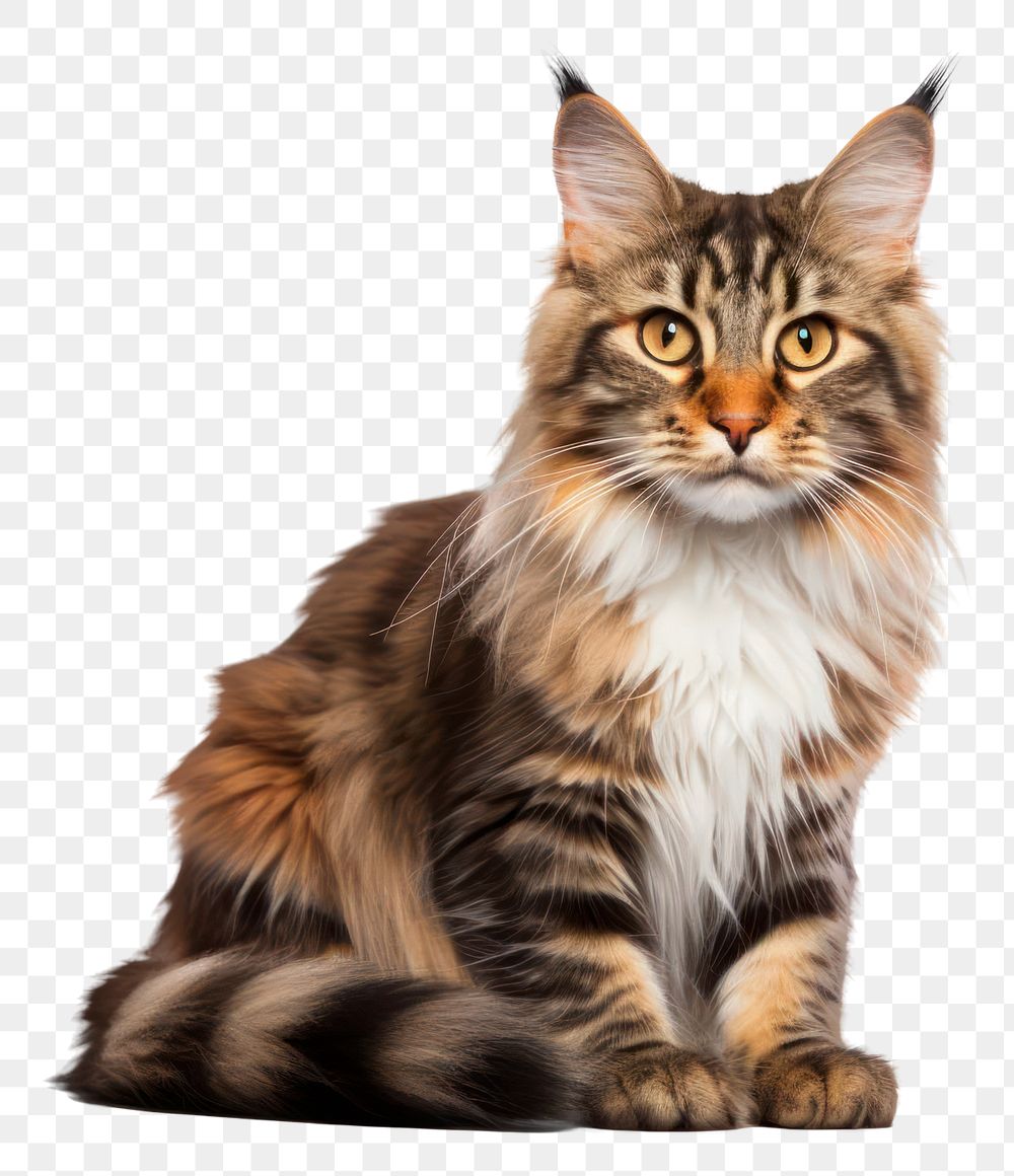 PNG  Cat maine-coon mammal animal kitten. AI generated Image by rawpixel.