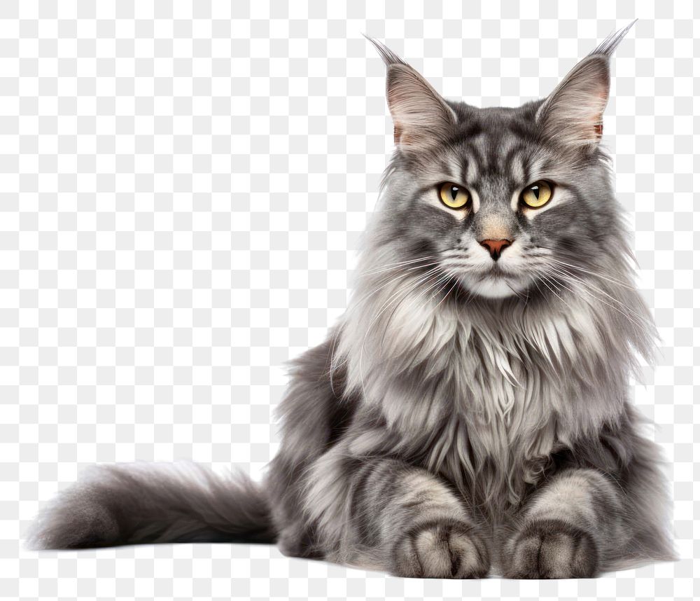 PNG Maine coon mammal animal gray. 