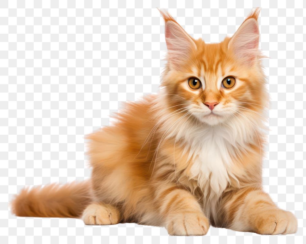 PNG Maine coon kitten mammal animal pet. 