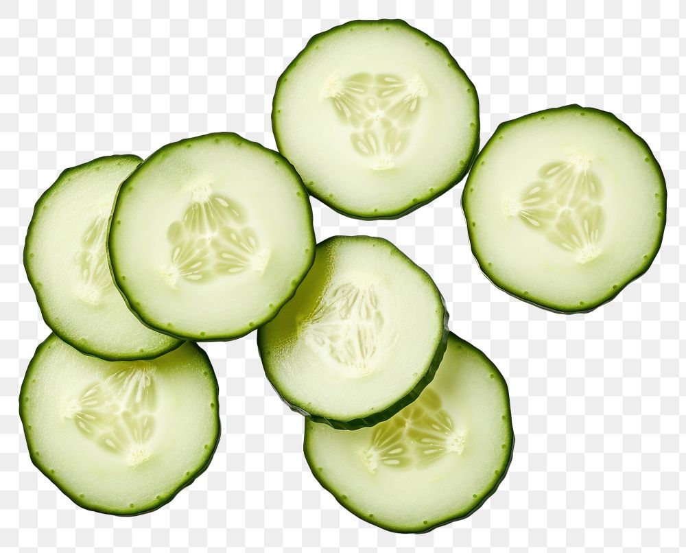 PNG Sliced cucumbers vegetable sliced plant.