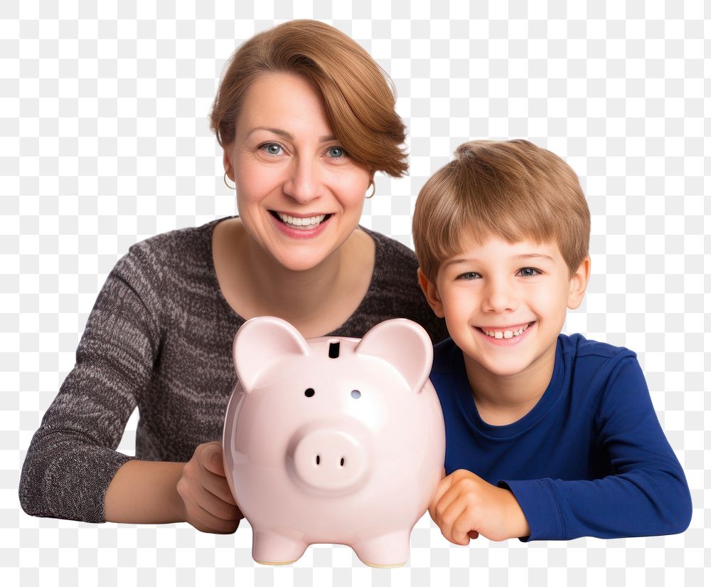 PNG Savings child pig togetherness. AI generated Image by rawpixel.