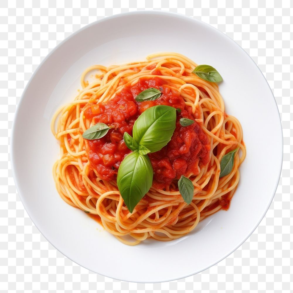 PNG Spaghetti plate tomato pasta. AI generated Image by rawpixel.