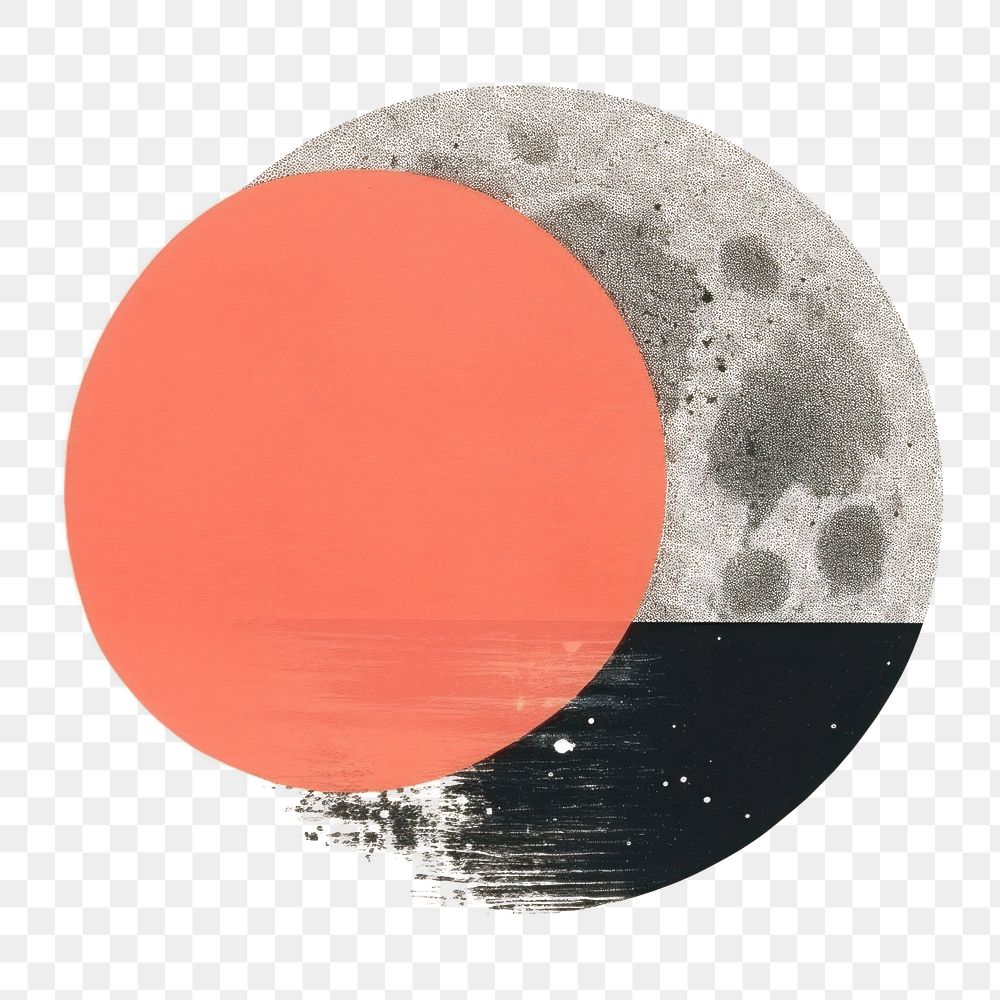 PNG Ripped paper collage moon art tranquility