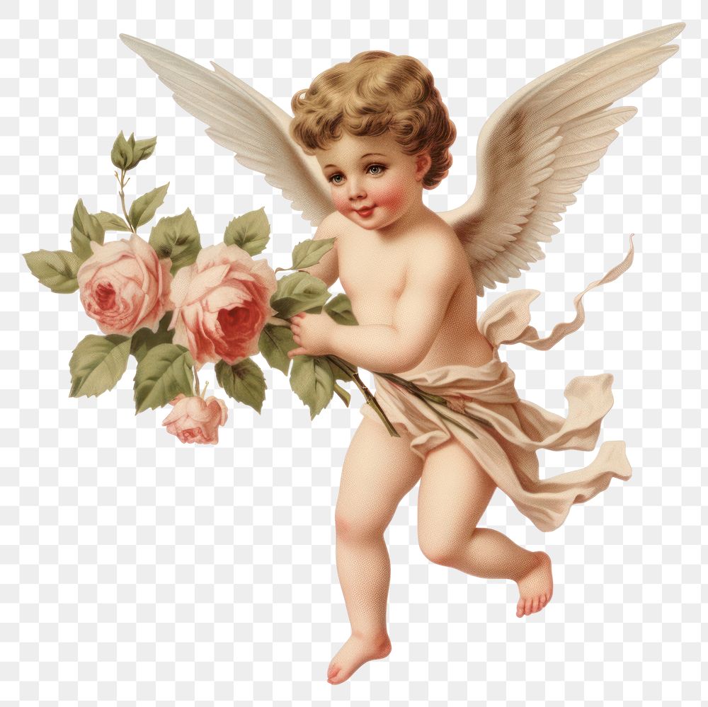 PNG  Cupid flower angel baby