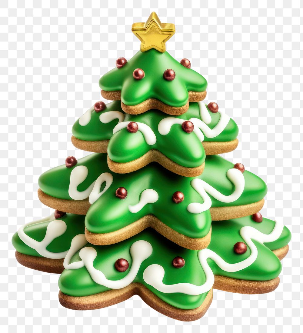 PNG Christmas tree cookie gingerbread dessert icing. 