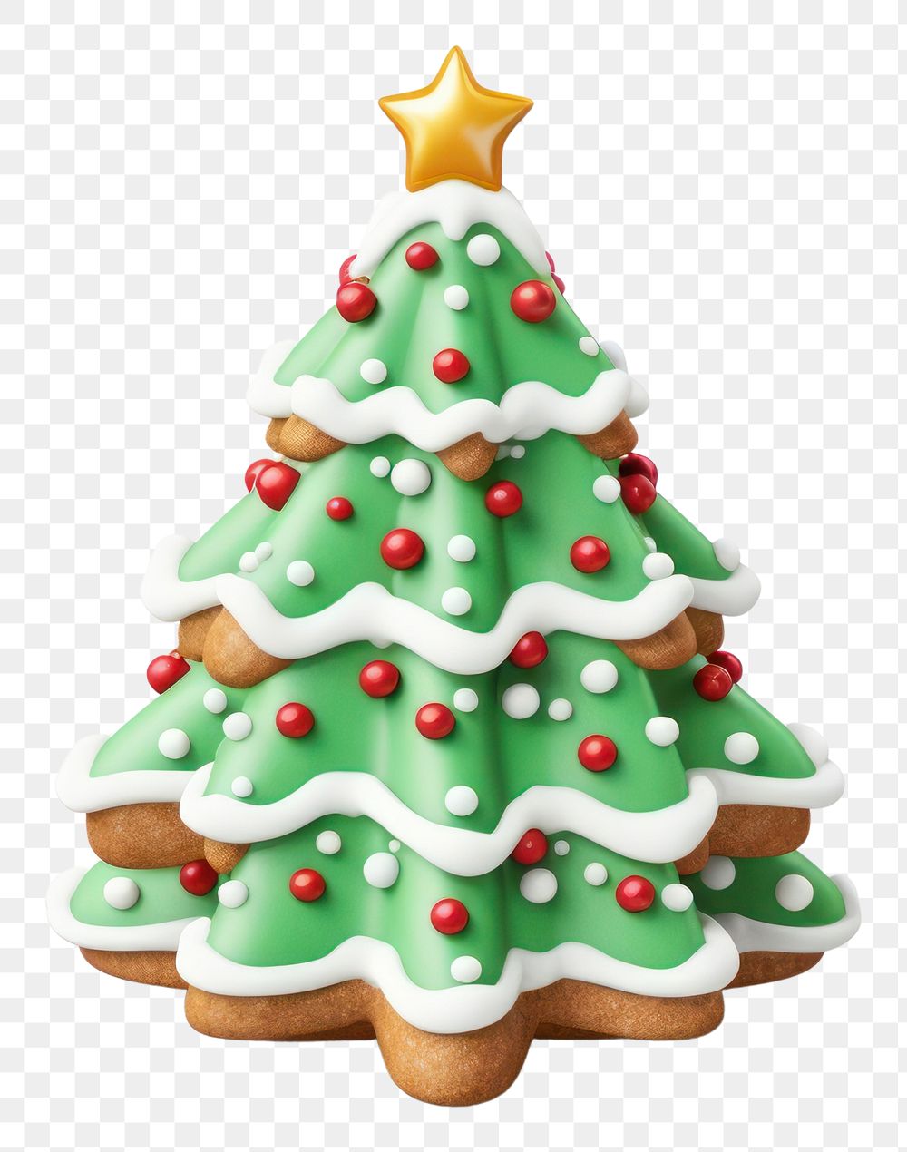 PNG Christmas tree cookie dessert food white background. AI generated Image by rawpixel.