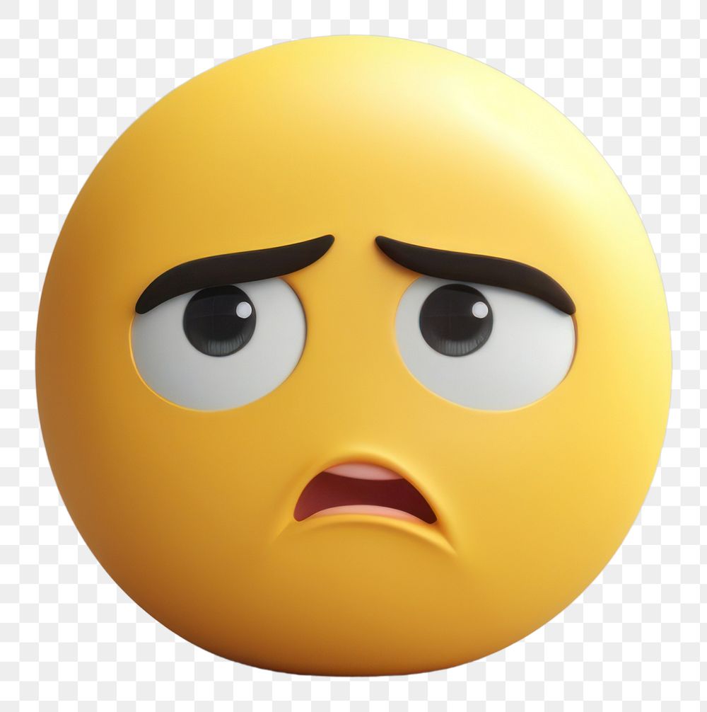 PNG  Sad emoji icon face anthropomorphic representation. AI generated Image by rawpixel.