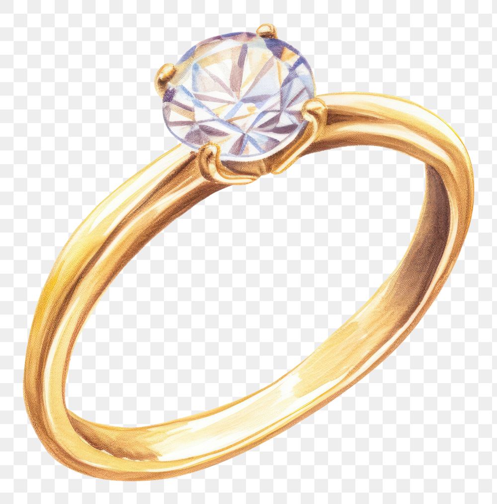 PNG Gold ring diamond gemstone jewelry. AI generated Image by rawpixel.