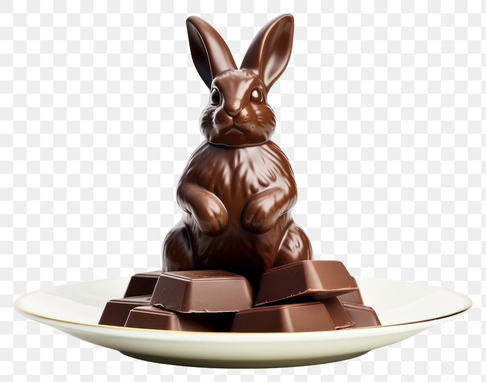PNG Chocolate plate dessert animal. AI generated Image by rawpixel.